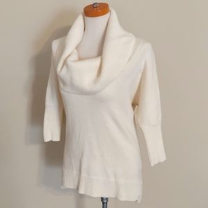 Express | Cream cowl neck 3/4 sleeve sweater